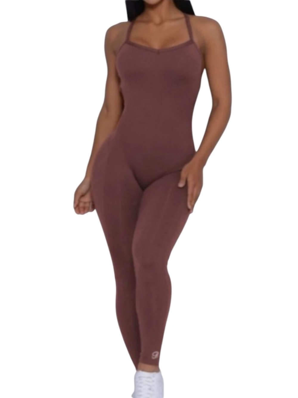 Bombshell Sculpted Bodysuit Jumpsuit Brown Size Large (Read Description)